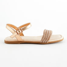 Load image into Gallery viewer, Rose Gold Glitter Occasion Sandals
