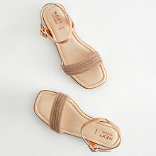 Load image into Gallery viewer, Rose Gold Glitter Occasion Sandals
