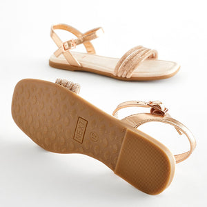 Rose Gold Glitter Occasion Sandals