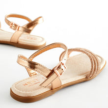 Load image into Gallery viewer, Rose Gold Glitter Occasion Sandals
