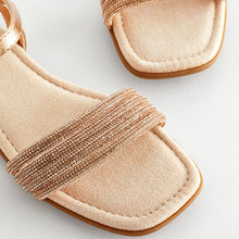 Load image into Gallery viewer, Rose Gold Glitter Occasion Sandals
