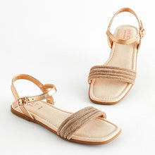 Load image into Gallery viewer, Rose Gold Glitter Occasion Sandals
