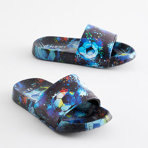 Blue/Black Football Sliders
