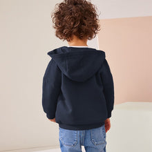 Load image into Gallery viewer, Navy Blue Zip Through Hoodie (3mths-6yrs)
