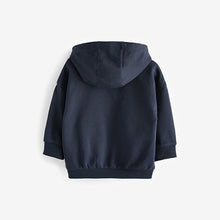 Load image into Gallery viewer, Navy Blue Zip Through Hoodie (3mths-6yrs)
