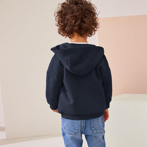 Navy Blue Zip Through Hoodie (3mths-6yrs)