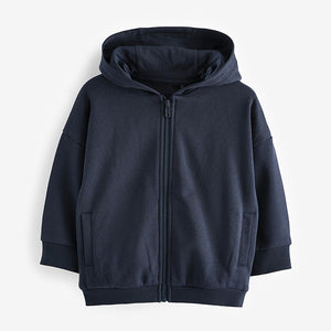 Navy Blue Zip Through Hoodie (3mths-6yrs)