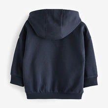 Load image into Gallery viewer, Navy Blue Zip Through Hoodie (3mths-6yrs)
