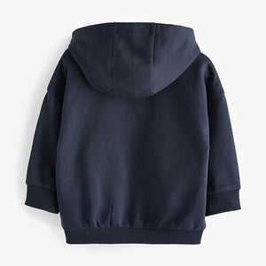 Navy Blue Zip Through Hoodie (3mths-6yrs)