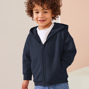 Navy Blue Zip Through Hoodie (3mths-6yrs)