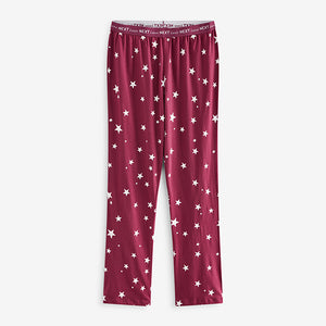 Berry Red Stars Cotton Short Sleeve Pyjamas