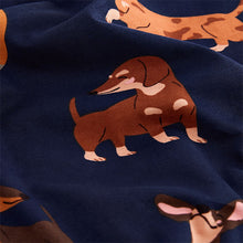 Load image into Gallery viewer, Navy Blue Dachshund Long Sleeve Pyjamas
