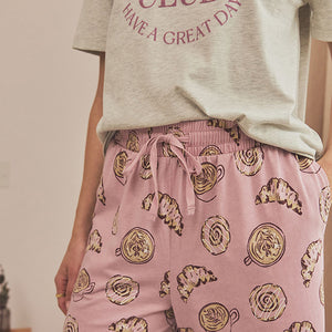 Pink Coffee Club 100% Cotton Short Sleeve Pyjamas
