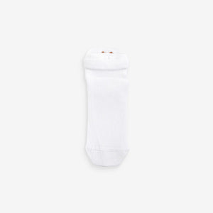 White/Cats Embroidered Motif Trainers Socks 4 Pack