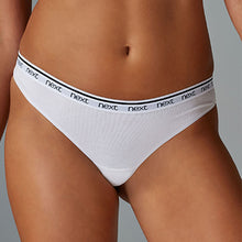 Load image into Gallery viewer, Monochrome Thong Cotton Rich Logo Knickers 4 Pack
