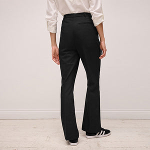 Black Tailored Stretch Bootcut Trousers