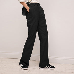 Black Tailored Stretch Bootcut Trousers
