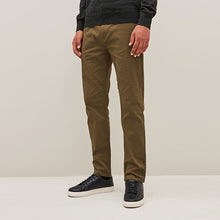 Load image into Gallery viewer, Dark Tan Brown Slim Fit Stretch Chinos Trousers
