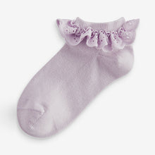 Load image into Gallery viewer, Pink Cotton Rich Ruffle Frill Trainer Socks 4 Pack
