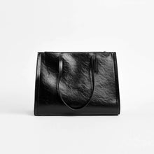 Load image into Gallery viewer, Black Formal Open Tote Bag
