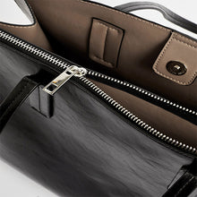 Load image into Gallery viewer, Black Formal Open Tote Bag
