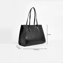Load image into Gallery viewer, Black Formal Open Tote Bag
