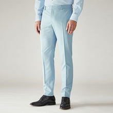 Load image into Gallery viewer, Light Blue Skinny Fit Motionflex Stretch Suit Trousers
