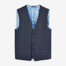 Load image into Gallery viewer, Mid Blue Check Suit Waistcoat
