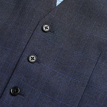 Load image into Gallery viewer, Mid Blue Check Suit Waistcoat
