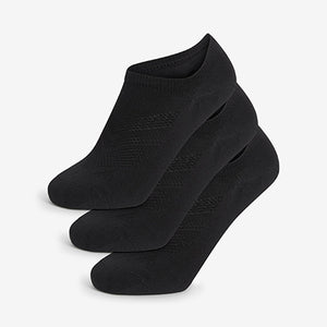 Black Low Rise Sport Trainer Socks 3 Pack