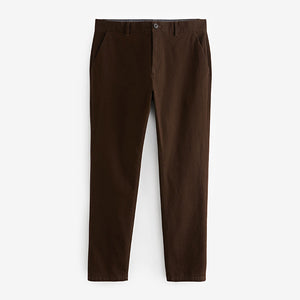 Chocolate Brown Stretch Chino Trousers