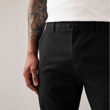 Load image into Gallery viewer, Black Skinny Fit Stretch Chino Trousers
