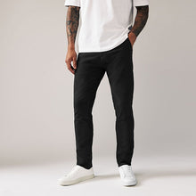 Load image into Gallery viewer, Black Skinny Fit Stretch Chino Trousers
