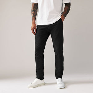 Black Skinny Fit Stretch Chino Trousers