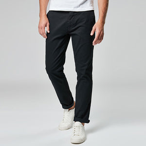 Black Slim Fit Stretch Chino Trousers