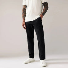 Load image into Gallery viewer, Black Slim Fit Stretch Chino Trousers
