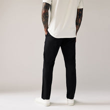Load image into Gallery viewer, Black Slim Fit Stretch Chino Trousers
