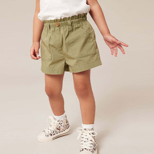 Khaki Green 100% Cotton Pull-On Shorts (3mths-5-6yrs)