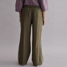 Load image into Gallery viewer, Khaki Green Side Stripe Pull On Track Pant Trousers
