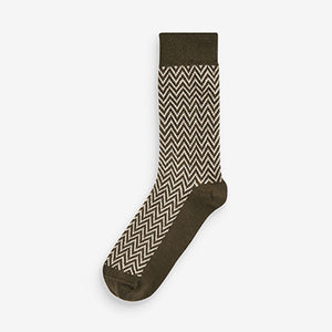 Zig Zag 4 Pack Pattern Heavyweight Socks