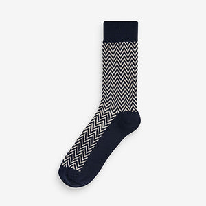 Zig Zag 4 Pack Pattern Heavyweight Socks