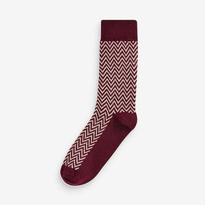 Zig Zag 4 Pack Pattern Heavyweight Socks