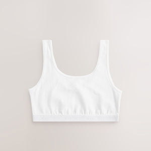 White Scoop Crop Tops 3 Pack (5-12yrs)