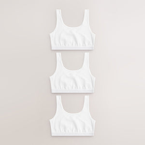 White Scoop Crop Tops 3 Pack (5-12yrs)