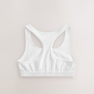 White Racer Back Crop Top 3 Pack (7-12yrs)