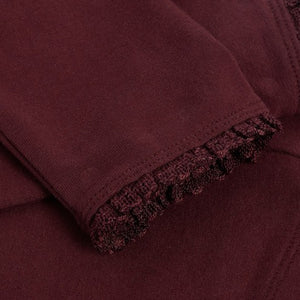 Burgundy Red Lace Trim Leggings (3mths-6yrs)