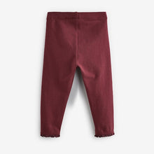 Load image into Gallery viewer, Burgundy Red Lace Trim Leggings (3mths-6yrs)
