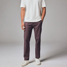 Load image into Gallery viewer, Plum Light Slim Fit Stretch Chinos Trousers
