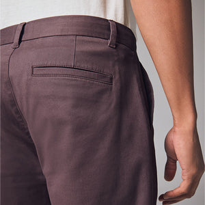 Plum Light Slim Fit Stretch Chinos Trousers