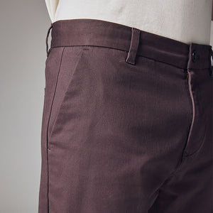 Plum Light Slim Fit Stretch Chinos Trousers